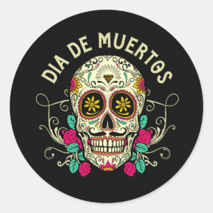Sticker Rond Illustration Vector dia de muertos