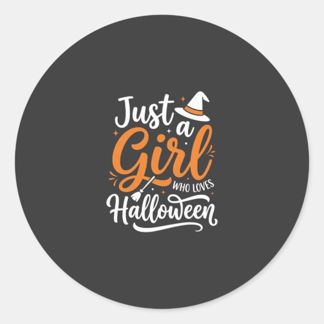 Sticker Rond Illustration vectorielle Juste Une Fille Halloween (Devant)