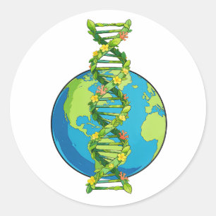 Sticker Rond Illustration vintage de l'ADN de la Terre pour la 