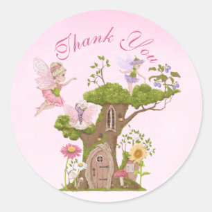 Sticker Rond Illustrations de Baby shower de fée Enveloppe de M