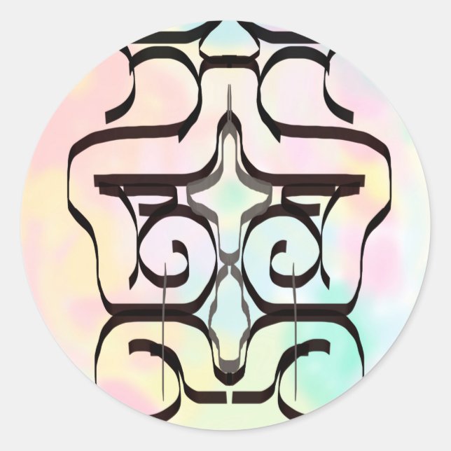 Sticker Rond illustrations de couleurs (Devant)