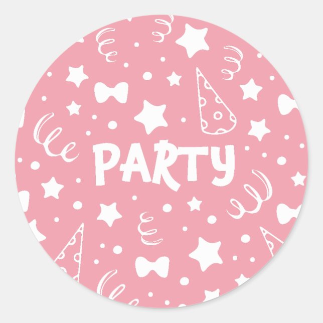 Sticker Rond Illustrations de parti (Devant)
