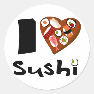 Sticker Rond ilovesushipegatina