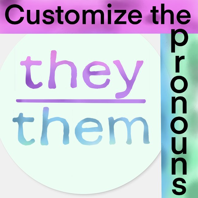 Sticker Rond Ils | ils pronom | coloré (Type your pronouns so you can stick them anywhere you want ;))