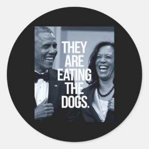 Sticker Rond Ils Mangent Les Chiens De Soutien Au Président Kam