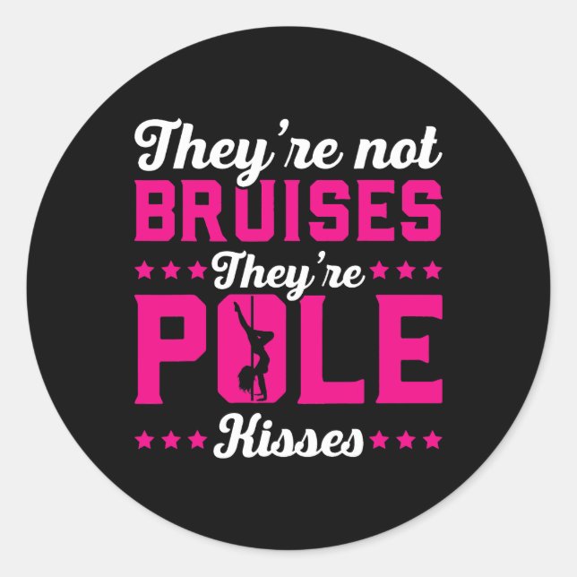 Sticker Rond Ils ne Bruit pas leur pole Baisers Danse (Devant)