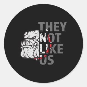 Sticker Rond Ils Ne Nous Aiment Pas Drôle Bulldog Football Amér