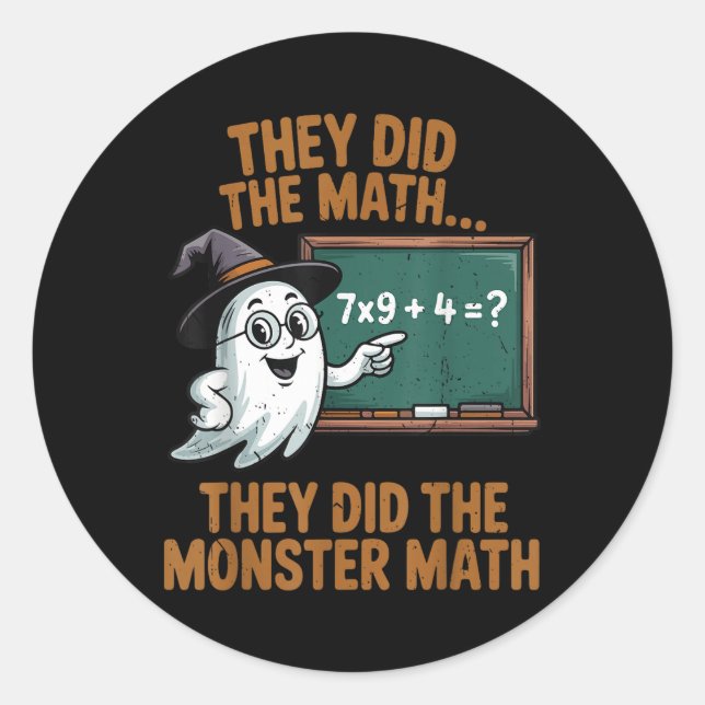 Sticker Rond Ils ont fait un costume d'Halloween pour professeu (Devant)