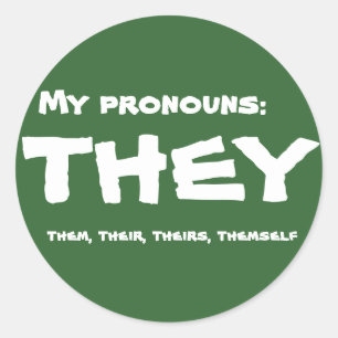 Sticker Rond Ils ou Pronoun personnalisés