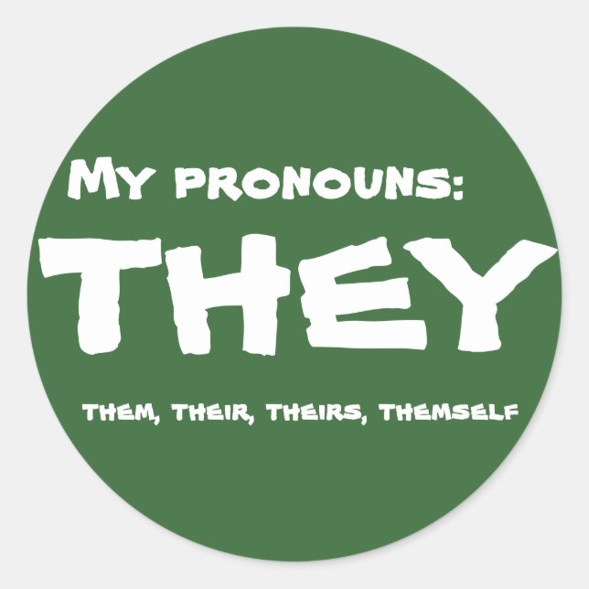 Sticker Rond Ils ou Pronoun personnalisés (Devant)