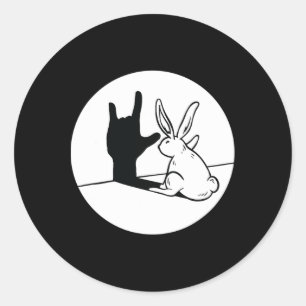 Sticker Rond Ily Lapin Langue Des Signes Gestuelle Sourds Perte