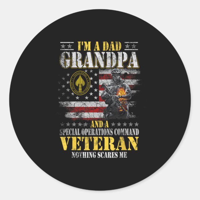 Sticker Rond Im A Dad Grand-pa Commandement Des Opérations Spéc (Devant)