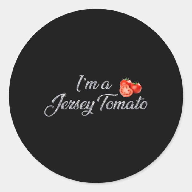 Sticker Rond I'm A Jersey Tomato, New Jersey, Garden State, Jer (Devant)