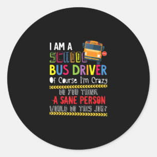 Sticker Rond im a scolaire bus chauffeur amusant bus scolaire c