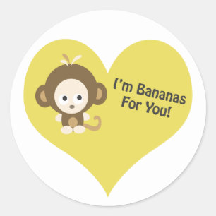 Sticker Rond Im Bananas pour singe