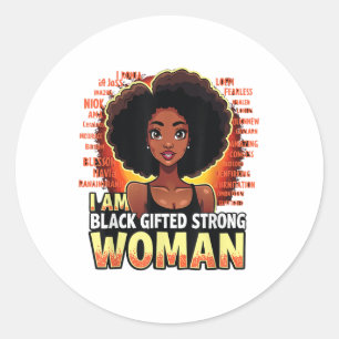 Sticker Rond Im Black Cadeau Forte Femme Noire Fille Noir Poign