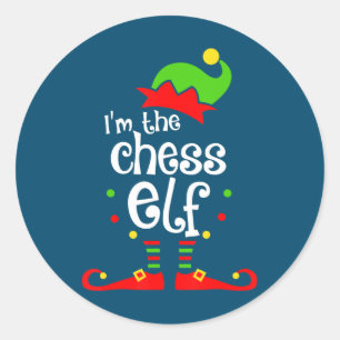 Sticker Rond im chess elf xmas famille ami cadeau de noël