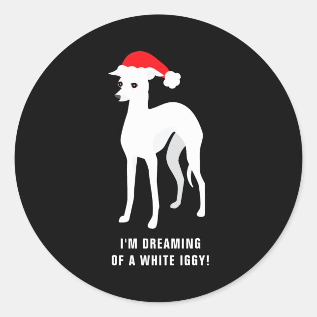 Sticker Rond Im Dreaming Of A White Iggy Christmas  (Devant)