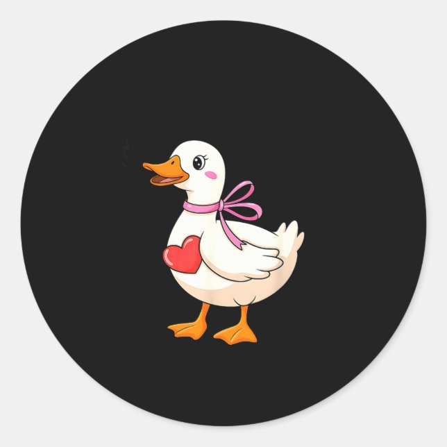Sticker Rond I'm Goosey For You Coquette Valentine Goose  (Devant)