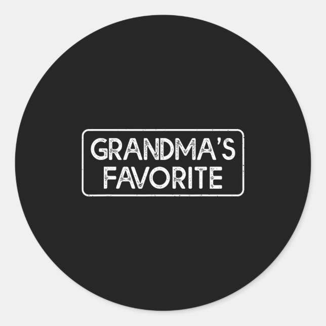 Sticker Rond I'm Grandma's Favorite Funny Grandson Granddaughte (Devant)