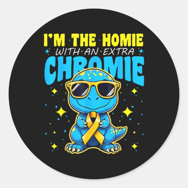 Sticker Rond Im Homie Avec Chromie Supplémentaire Syndrome De D (Devant)