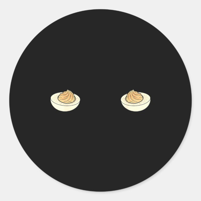 Sticker Rond I'm Just Here For The Deviled Eggs Funny Couple Ma (Devant)