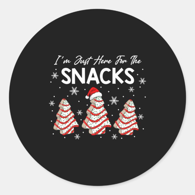 Sticker Rond I'm Just Here For The Snacks Christmas Cakes Debbi (Devant)