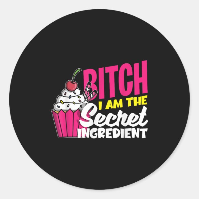 Sticker Rond Im L'Ingrédient Secret - Fun Baker Femmes Hommes G (Devant)