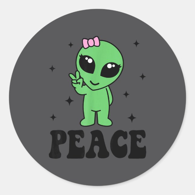 Sticker Rond I'm Peace I Come In Peace Valentine Family Funny C (Devant)