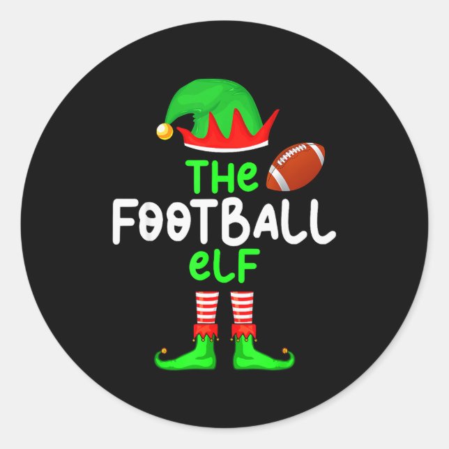 Sticker Rond I'm The American Football Elf Christmas Matching P (Devant)