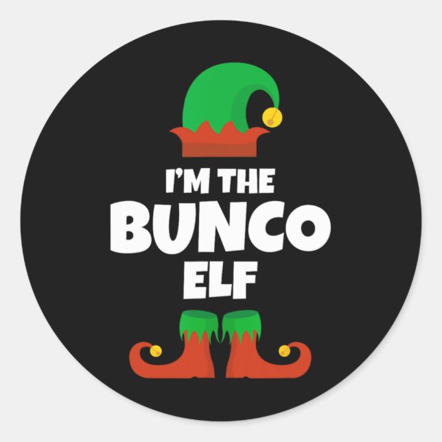 Sticker Rond Im The Bunco Elf Family Pajama Christmas Funny Bu  (Devant)