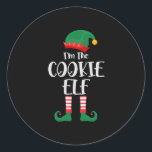 Sticker Rond Im The Cookie Elf Matching Christmas<br><div class="desc">Matching family elf design can be given as a Birthday or Christmas gift to your boyfriend,  girlfriend,  mom,  dad,  sister,  brother,  son,  daughter,  grandma,  grandpa,  uncle or aunt who loves funny elfs.</div>