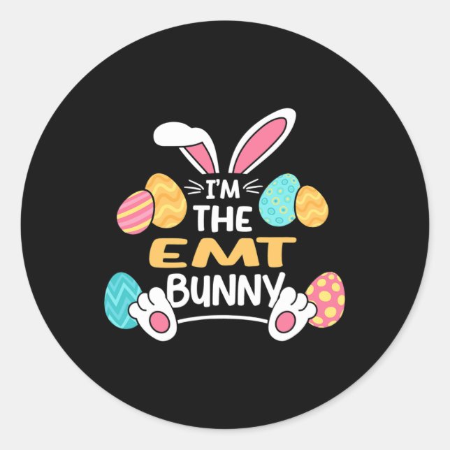 Sticker Rond Im The Emt Bunny Paramedic Pâques (Devant)