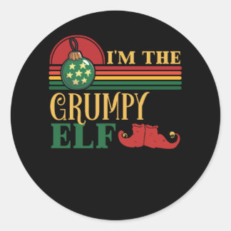 Sticker Rond Im The Grumpy Elf Matching Christmas