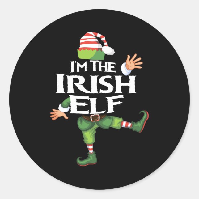 Sticker Rond Im The Irish Elf Christmas Eve Xmas Elf Squad Cos  (Devant)
