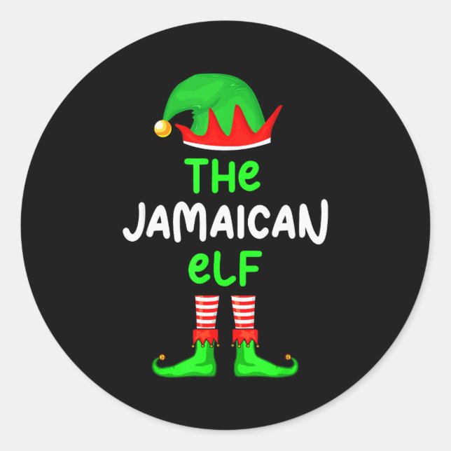 Sticker Rond I'm The Jamaican Elf Jamaica Christmas Funny Pajam (Devant)