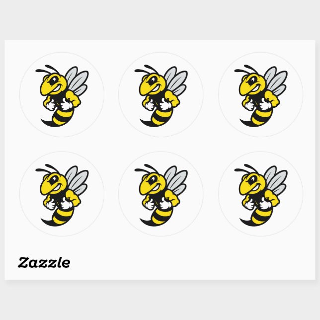Sticker Rond Imabee Reverse Funny Bee (Feuille)