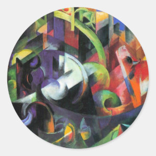 Sticker Rond Image avec du bétail par Franz Marc, Art ancien