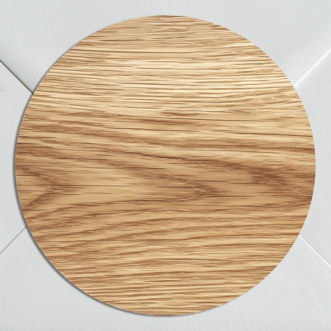 Sticker Rond Image de bois de chêne vierge (Oak Wood Image Blank Classic Round Sticker)