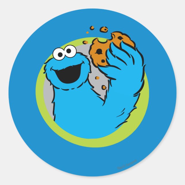 Sticker Rond Image de Cookie Monster (Devant)