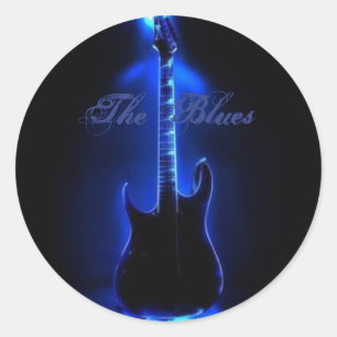 Sticker Rond Image De La Guitare Blues Sur Round Stiker