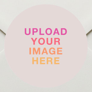 Sticker Rond Image de logo d'entreprise beige