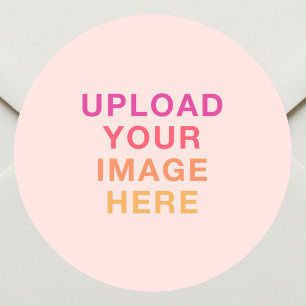 Sticker Rond Image de logo d'entreprise Rose Pâle