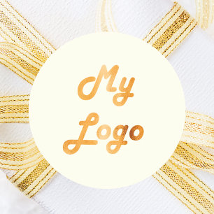 Sticker Rond Image de logo personnalisé entreprise ivoire
