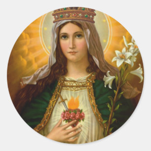 Sticker Rond Image du Cœur Immaculé de Marie