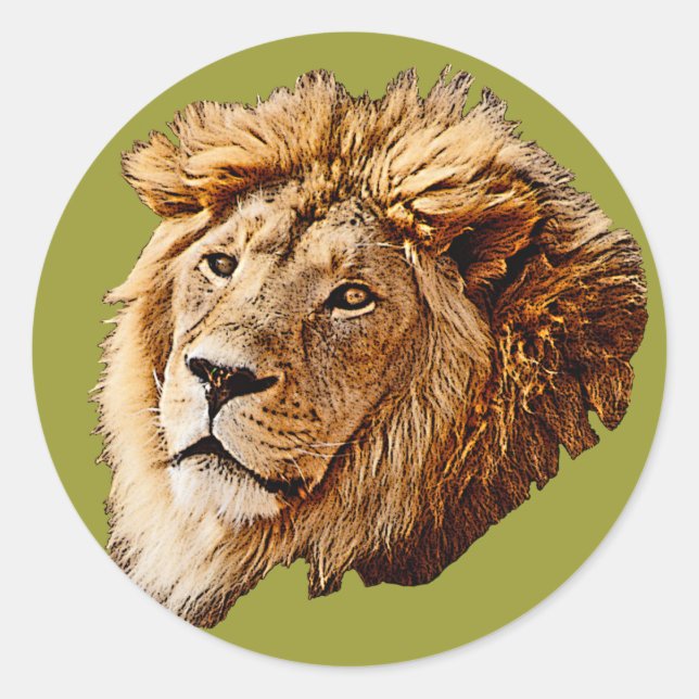 Sticker Rond Image du lion (Devant)