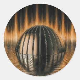 Sticker Rond Image Fantastique Demi-dôme de Bronze sur une Surf
