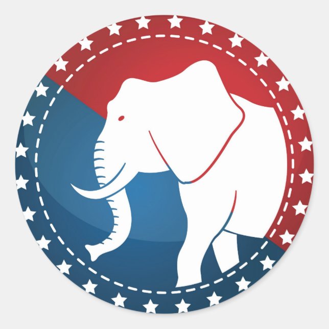 Sticker Rond Image illustrée par Kozzi-d'un éléphant-badge-5000 (Devant)