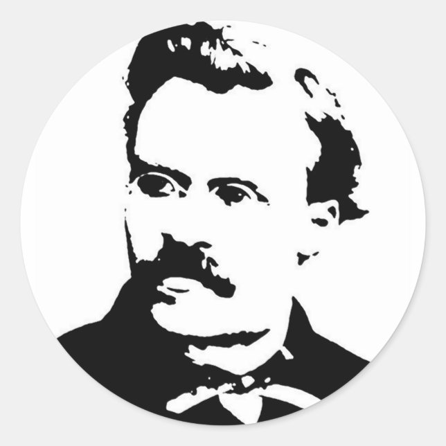 Sticker Rond Image Nietzsche (Devant)