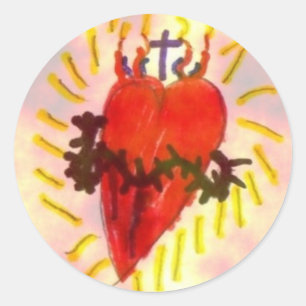 Sticker Rond Image sacrée du coeur de la volonté